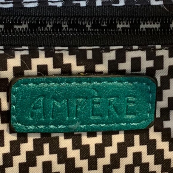 Ampere purse, cross body, mini, holds iphone, round, vegan leather, turquoise - Picture 7 of 16